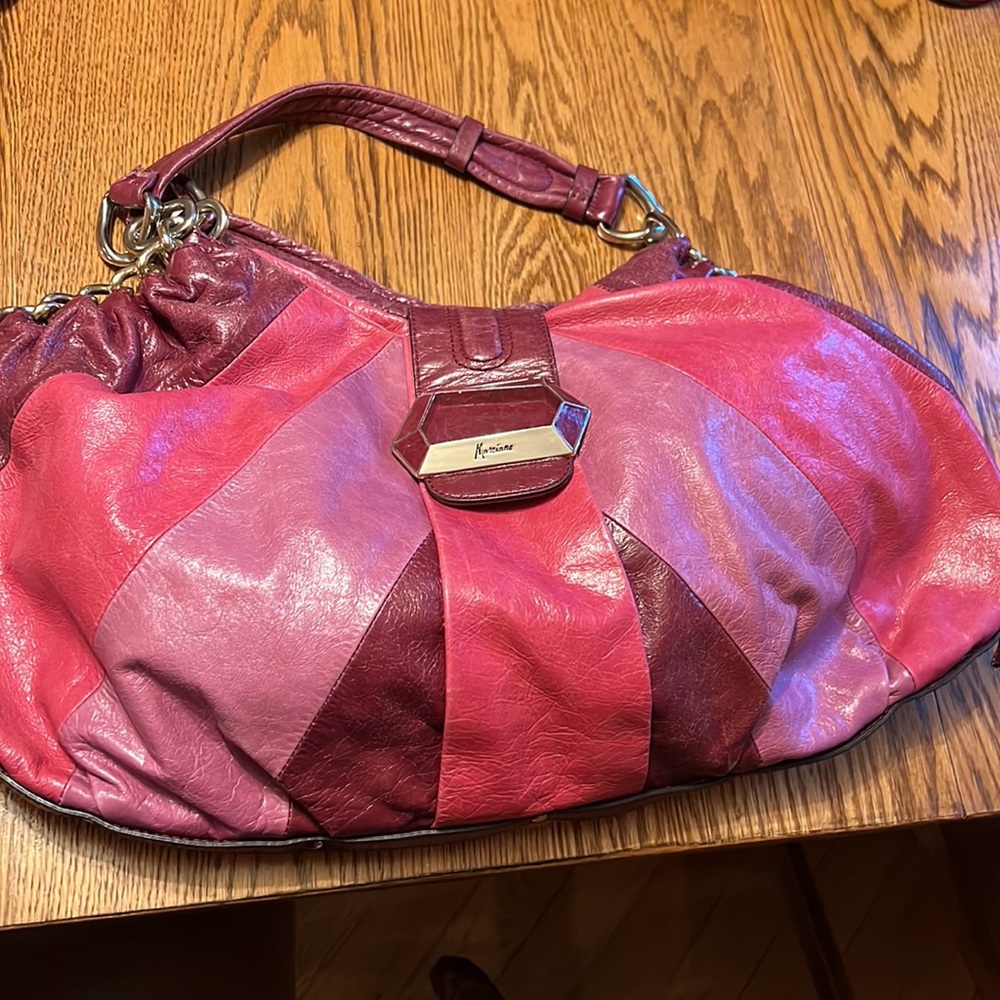 Marciano large patch work pink and purple bag - Picture 1 of 12